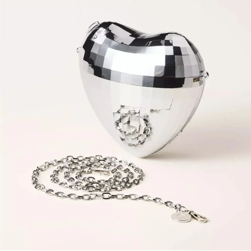 Disco Heart Crossbody Bag - kate spade new york x Target Silver NWT